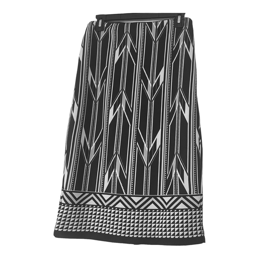 New York and Company Black Gray & White Geometric Pencil Skirt Sz 0